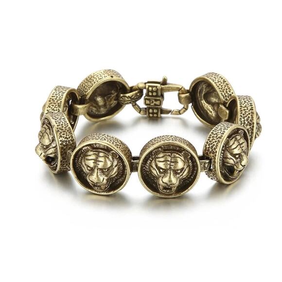 Vintage Style Tiger Head Bracelet - Picture 1 of 3